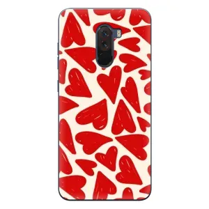 Чохли з тематикою "Маленькі Сердчеки" на Xiaomi POCO F1 (Червоні сердечки)