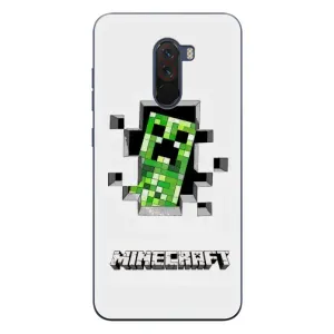 Чехлы для Xiaomi POCO F1 (Персонажи Майн Крафт) (Крипер)