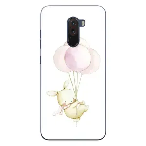Силіконовий бампер з картинкою звірів для Xiaomi POCO F1 (Кролик та кульки)