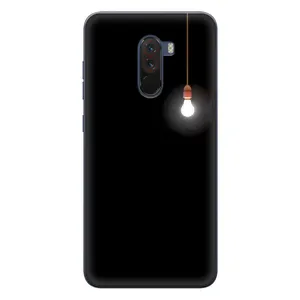 Чехол с картинками на черном фоне для Xiaomi POCO F1 (Лампочка)