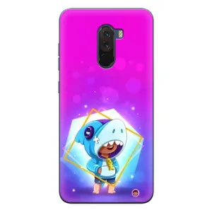 Чехол Бравл Старс для Xiaomi POCO F1 (Леон в костюме Акулы)