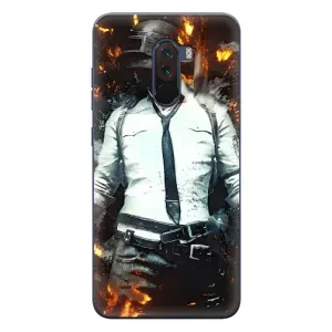 Силиконовый чехол с картинкой "Герой Pubg" на Xiaomi POCO F1 (Man Пубг)