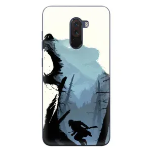 Силіконовий бампер з картинкою звірів для Xiaomi POCO F1 (Ведмідь та ліс)