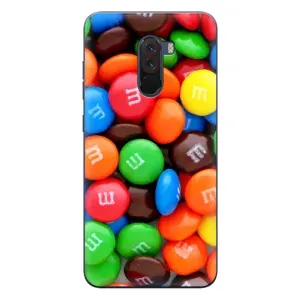 Чехол с изображением вкусной еды для Xiaomi POCO F1 (Разноцветные M&M'S)