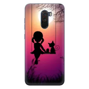 Девчачий Чехол для Xiaomi POCO F1 (На качели)