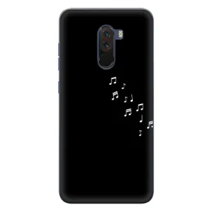 Чехол с картинками на черном фоне для Xiaomi POCO F1 (Ноты)