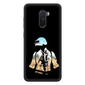 Силиконовый чехол с картинкой "Герой Pubg" на Xiaomi POCO F1 (Пубг мен)