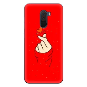 Чохол (Знак сердечка) для Xiaomi POCO F1 (Сердечко на червоному)