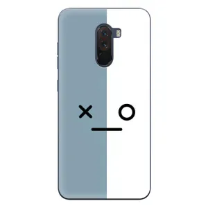Силиконовые Чехлы (смешные стикеры) для Xiaomi POCO F1 (Серо-белый)