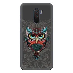 Чохли з принтом СОВИ для Xiaomi POCO F1 (Сова на сірому)