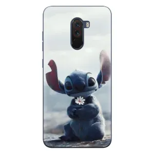 Чехол с рисунком Стич для Xiaomi POCO F1 (Стич с цветочком)