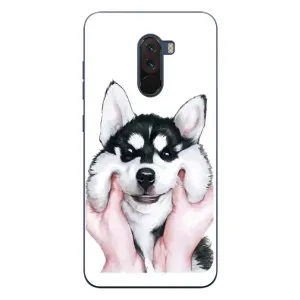 Бампер для Xiaomi POCO F1 з картинкою "Песики" (Собака Хаскі)