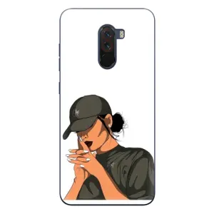 Силіконовый Чохол на Xiaomi POCO F1 з картинкой Модных девушек (У зеленому)