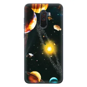 Чехол (ТПУ) с планетами на Xiaomi POCO F1 (Вид с космоса)