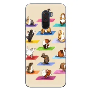 Чехол с Прикольным принтом на Xiaomi POCO F1 (Ёга свинок)