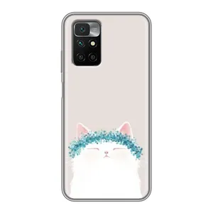 Чехол на тематику: Коты для Xiaomi Redmi 10 (Белый котик)