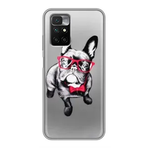Чехол (ТПУ) Милые собачки для Xiaomi Redmi 10 (Бульдог в очках)