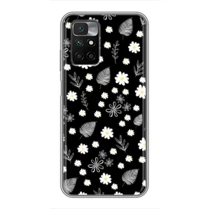 Чохли з тематикою "КВІТИ" на Xiaomi Redmi 10 (цвітіння на чорному)