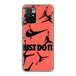 Силіконовый Чохол Nike Air Jordan на Редмі 10 (Just Do It)
