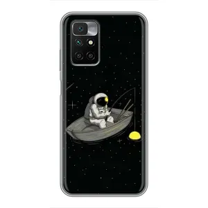 Силиконовый Чехол с принтом "Космонавты" на Xiaomi Redmi 10 (Космонавт на рыбалке)