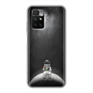 Силиконовый Чехол с принтом "Космонавты" на Xiaomi Redmi 10 (Космонавт романтик)