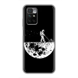 Силиконовый Чехол с принтом "Космонавты" на Xiaomi Redmi 10 (Космонавт)