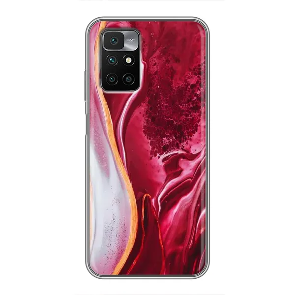 Чехол с рисунком «Красный мрамор» для Xiaomi Redmi 10 Чехол с рисунком «Красный мрамор» для Xiaomi Redmi 10