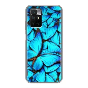Силиконовый бампер с картинкой животных для Xiaomi Redmi 10 (Крылья бабочек)