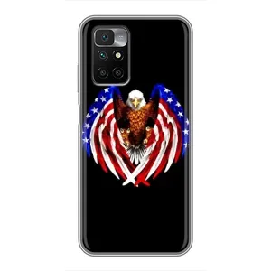 Чехол Флаг USA для Xiaomi Redmi 10 (Крылья США)