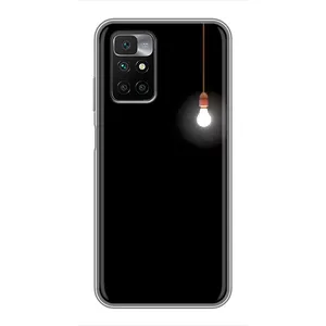 Чехол с картинками на черном фоне для Xiaomi Redmi 10 (Лампочка)
