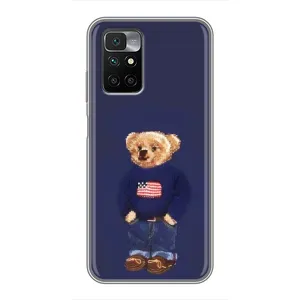 Чехлы Мишка Тедди для Редми 10 (Мишка USA)
