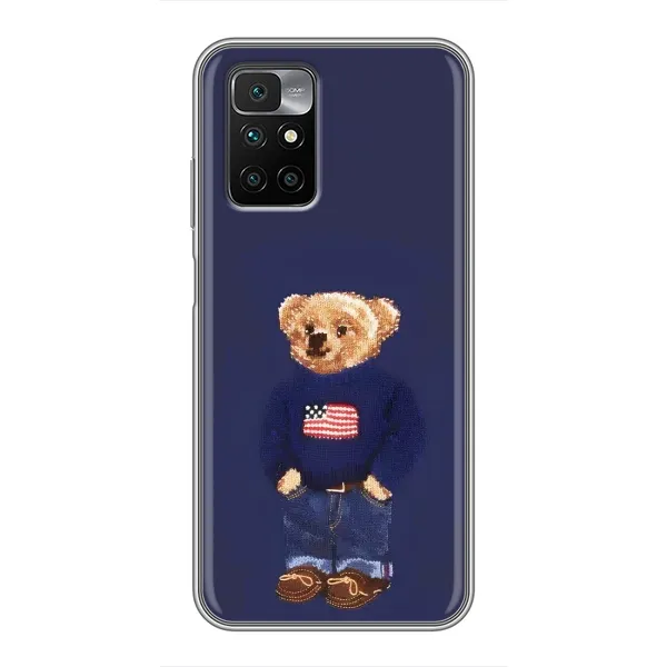 Чехол с рисунком «Мишка USA» для Xiaomi Redmi 10 Чехол с рисунком «Мишка USA» для Xiaomi Redmi 10