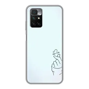 Чохол (Знак сердечка) для Xiaomi Redmi 10 (Сердечко на блакитному)