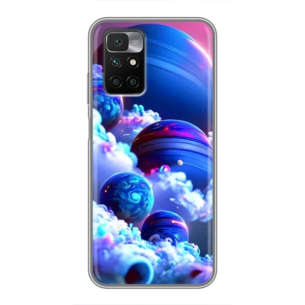 Чехол с рисунком «Синие планеты» для Xiaomi Redmi 10 Чехол с рисунком «Синие планеты» для Xiaomi Redmi 10