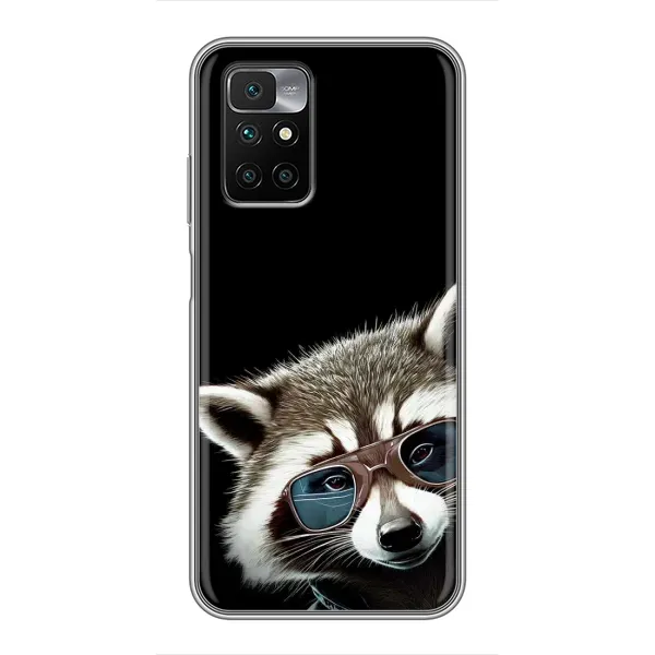 Чехол с рисунком «Стильный Енот» для Xiaomi Redmi 10 Чехол с рисунком «Стильный Енот» для Xiaomi Redmi 10