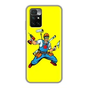 Силиконовый бампер (Работники) на Xiaomi Redmi 10 (Строитель)