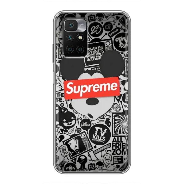 Чехол с рисунком «Supreme Маус» для Xiaomi Redmi 10 Чехол с рисунком «Supreme Маус» для Xiaomi Redmi 10