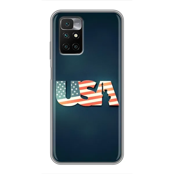 Чехол с рисунком «USA» для Xiaomi Redmi 10 Чехол с рисунком «USA» для Xiaomi Redmi 10