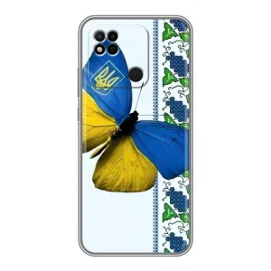 Чехол с Украинской символикой на Редми 10а (Бабочка)