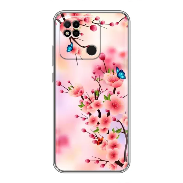 Чехол с рисунком «Бабочки на сакуре» для Xiaomi Redmi 10A
