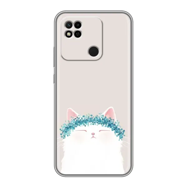 Чехол с рисунком «Белый котик» для Xiaomi Redmi 10A Чехол с рисунком «Белый котик» для Xiaomi Redmi 10A