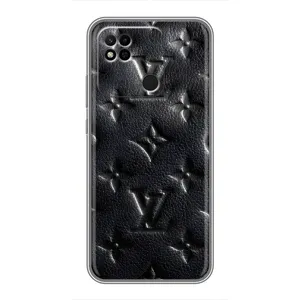 Текстурный Чехол Louis Vuitton для Редми 10а (Черный ЛВ)
