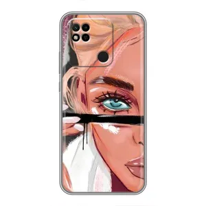 Силиконовый Чехол на Xiaomi Redmi 10A с картинкой Стильных Девушек (Девушка и ресницы)