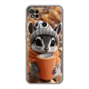 Печатный чехол «Зверята с кофе» для Xiaomi Redmi 10A (Грызунчик с кофе)