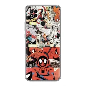 Чехол Супергерой Человека Паука на Xiaomi Redmi 10A (Комикс Паука)