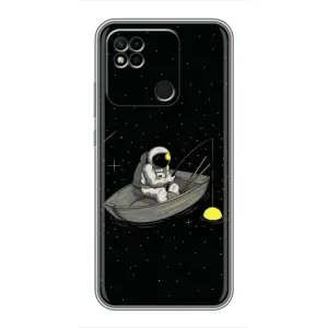Силіконовый Чохол з принтом "Космонавти" на Xiaomi Redmi 10A (Космонавт на рибалці)