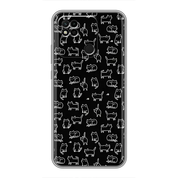 Чехол с рисунком «Котики на черном» для Xiaomi Redmi 10A Чехол с рисунком «Котики на черном» для Xiaomi Redmi 10A