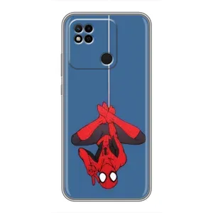 Чехол Супергерой Человека Паука на Xiaomi Redmi 10A (На паутине)