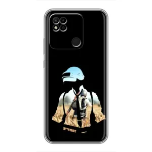 Силиконовый чехол с картинкой "Герой Pubg" на Xiaomi Redmi 10A (Пубг мен)