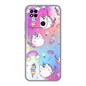 Чехол Unicorn на Xiaomi Redmi 10A (Радуга и Единорог)